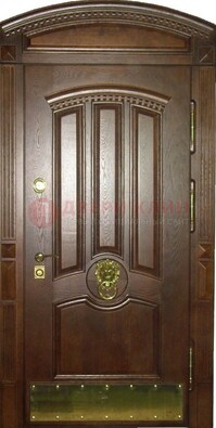 Хорошая стальная арочная дверь с декоративным элементом ДА-23 в Электрогорске