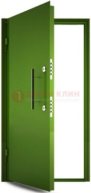 Зеленая металлическая бронированная дверь ДБ-8 в Электрогорске