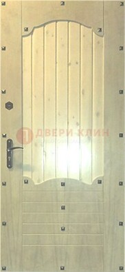 Белая железная дверь с евровагонкой ДЕ-9 в Электрогорске