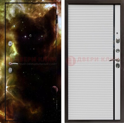 Стальная дверь с фотопечатью космоса ДФ-14 в Электрогорске