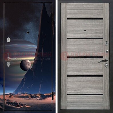 Стальная дверь с фотопечатью космоса ДФ-49 в Электрогорске