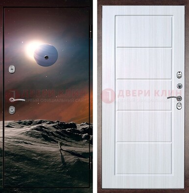Стальная дверь с фотопечатью планет ДФ-8 в Электрогорске
