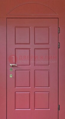 Красная стальная дверь с верхней фрамугой ДФГ-13 в Электрогорске