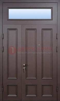 Классическая входная дверь МДФ со стеклом и фрамугой ДФГ-31 в Электрогорске