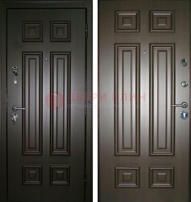 Темная металлическая дверь с МДФ ДМ-136 в квартиру в Электрогорске