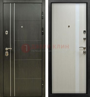 Морозостойкая темная металлическая дверь с МДФ ДМ-164 в Электрогорске