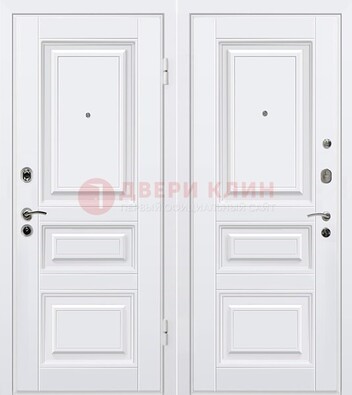 Белая металлическая дверь с МДФ ДМ-179 в Электрогорске