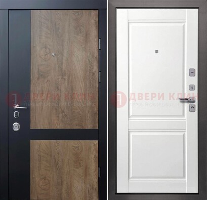 Черно-коричневая входная дверь с терморазрывом и МДФ ДМ-192 в Краснодаре