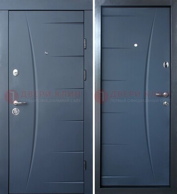 Серая входная дверь с фигурной фрезеровкой МДФ ДМ-213 в Электрогорске