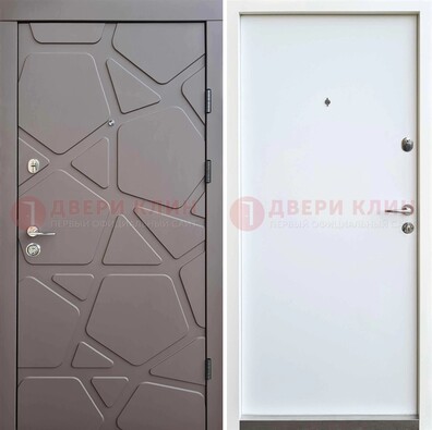 Серая входная дверь с филенчатой МДФ ДМ-216 в Белгороде