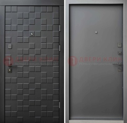 Темная стальная филенчатая дверь с МДФ ДМ-221 в Павловском Посаде