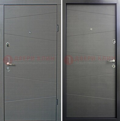 Темная стальная дверь с филенчатой МДФ ДМ-228 в Электрогорске