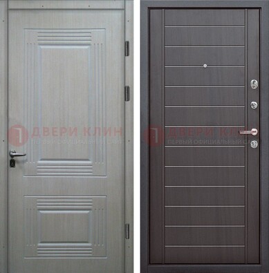 Светлая металлическая дверь с МДФ в квартиру ДМ-355 в Электрогорске