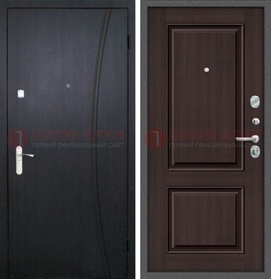 Темная стальная дверь с МДФ панелями ДМ-362 в Электрогорске