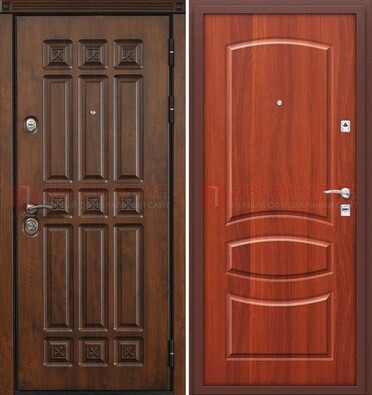 Темная металлическая дверь с МДФ и узором ДМ-364 в Электрогорске