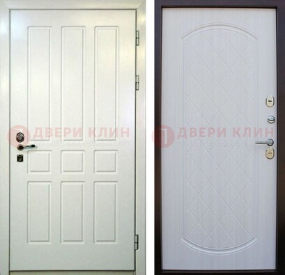 Белая стальная дверь с МДФ в квартиру ДМ-378 в Электрогорске