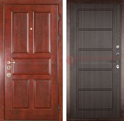 Красная металлическая дверь с МДФ в квартиру ДМ-387 в Электрогорске