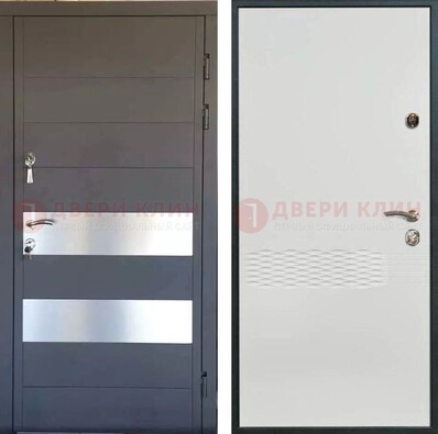 Металлическая дверь МДФ темная и светлая ДМ-420 в Электрогорске