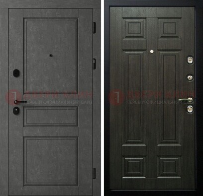 Серая стальная дверь с классическими МДФ ДМ-456 в Электрогорске