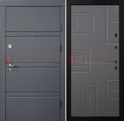 Серая металлическая дверь с МДФ в квартиру ДМ-485 в Электрогорске