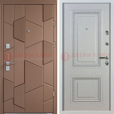 Квартирная стальная дверь с разными панелями МДФ ДМ-496 в Электрогорске
