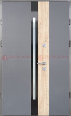 Полуторная металлическая дверь с МДФ ДМ-503 в Электрогорске