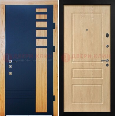 Двухцветная железная дверь с МДФ в квартиру ДМ-511 в Электрогорске