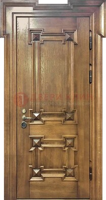 Филенчатая железная дверь с массивом дуба ДМД-56 в Электрогорске
