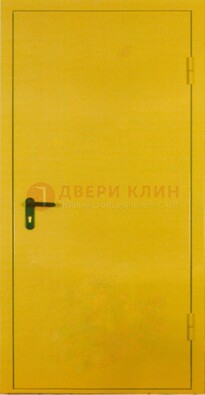Желтая железная дверь с нитроэмалью ДН-5 в Электрогорске