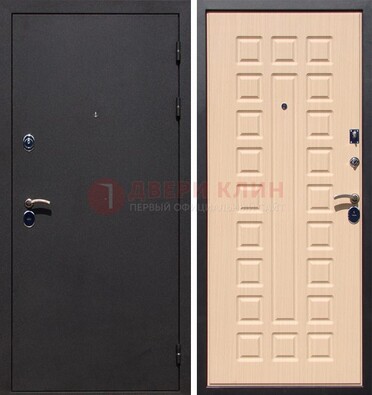Черная стальная дверь с порошковым окрасом МДФ внутри ДП-102 в Электрогорске