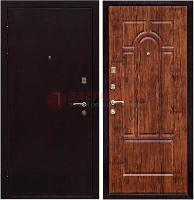 Темная железная дверь с порошковым покрытием ДП-194 в Электрогорске