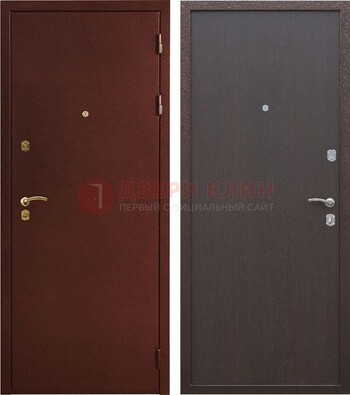 Бордовая входная дверь с порошковым покрытием ДП-201 в Электрогорске