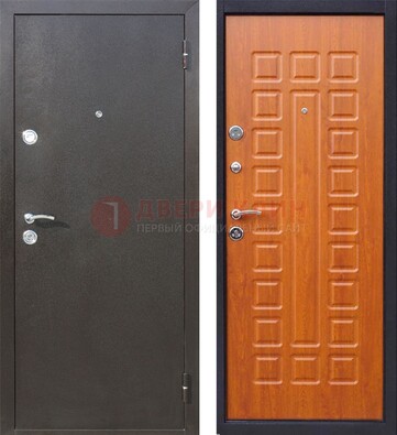 Коричневая стальная дверь с порошковым напылением ДП-202 в Электрогорске