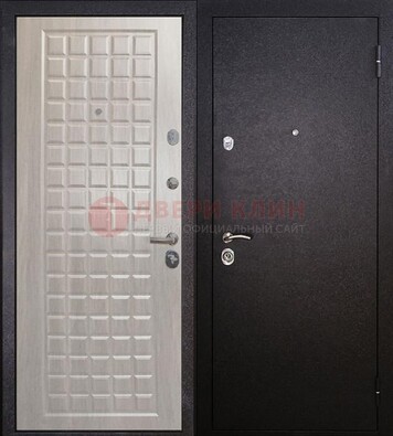 Черная входная дверь с порошковым покрытием ДП-206 в Электрогорске