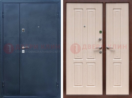 Двустворчатая стальная дверь с порошковым напылением и МДФ ДП-239 в Электрогорске