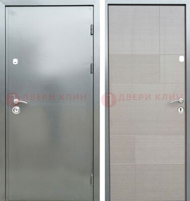 Металлическая серая дверь с порошковым покрытием и серым МДФ внутри ДП-250 в Балашихе
