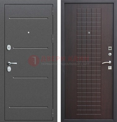 Металлическая дверь с порошковым покрытием и МДФ Махагон ДП-254 в Электрогорске