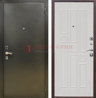 Входная дверь Темное серебро с порошковой отделкой и терморазрывом МДФ ДП-282 в Электрогорске