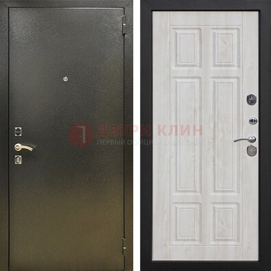 Входная темно-серая дверь с порошковым напылением и МДФ с филенкой ДП-302 в Электрогорске