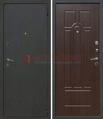 Черная металлическая дверь с порошковым окрасом ДП-47 в Электрогорске