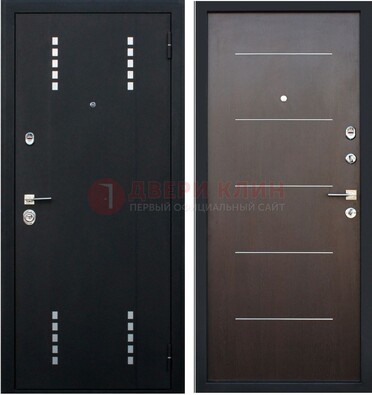 Черная металлическая дверь с порошковым окрасом ДП-62 в Электрогорске