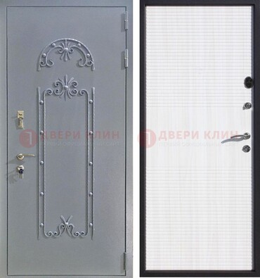 Серая входная дверь с порошковым покрытием ДП-67 в Ростове-На-Дону