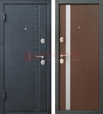 Черная стальная дверь с порошковым напылением ДП-9 в Зеленограде