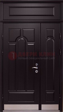 Парадная дверь с металлическими вставками ДПР-47 и фрамугой в Электрогорске