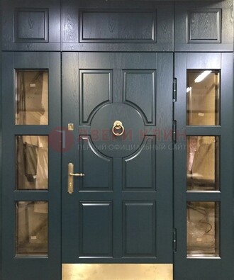 Стальная парадная дверь ДПР-64 со стеклопакетом в Электрогорске
