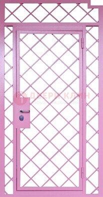 Розовая металлическая решетчатая дверь ДР-15 в Электрогорске
