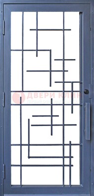 Современная железная решетчатая дверь синяя ДР-31 в Электрогорске
