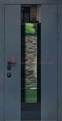 Современная дверь со стеклом для коттеджа ДС-40 в Электрогорске