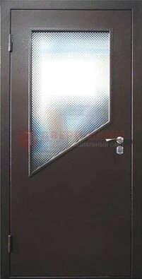 Стальная дверь со стеклом ДС-5 в кирпичный коттедж в Электрогорске