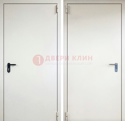 Белая железная противопожарная дверь ДТ-16 в Электрогорске